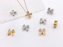 Load image into Gallery viewer, Tiny CZ Pave Cross Charms Pendants in 18K Gold/Platinum Plated Copper 10PCS