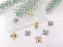 Load image into Gallery viewer, Tiny CZ Pave Cross Charms Pendants in 18K Gold/Platinum Plated Copper 10PCS