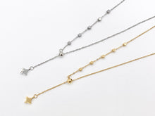Cargar imagen en el visor de la galería, Delicate Slider Dangle Necklace Gold/Silver Plated Stainless Steel Dainty Flexible Minimalist Finished Necklace 16" with Extension Link
