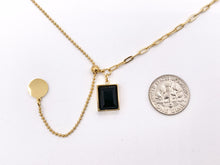 Cargar imagen en el visor de la galería, Delicate Slider Crystal Dangle Necklace Gold Plated Stainless Steel Dainty Flexible Minimalist Finished Necklace 16" with Extension Link