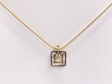 Cargar imagen en el visor de la galería, Delicate MOP Square Pendant Necklace Gold/Silver Plated Stainless Steel Dainty Flexible Minimalist Finished Necklace 16" with Extension Link