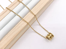Cargar imagen en el visor de la galería, Delicate Spacer Necklace Gold Plated Stainless Steel Dainty Flexible Minimalist Finished Necklace 16" with Extension Link