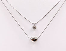Load image into Gallery viewer, 1 Set Delicate Heart Necklace Gold/Silver Plated Stainless Steel Dainty Flexible Minimalist Finished Necklace 16" with Extension Link