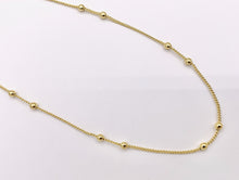 Cargar imagen en el visor de la galería, Delicate 18K Gold Plated Copper Tiny Round 3mm Gold Beads Beaded Finished Necklace 17.5" + 2" Extension Link 10 PCS