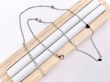 Cargar imagen en el visor de la galería, Delicate Heart Necklace Silver Plated Stainless Steel Dainty Flexible Minimalist Finished Necklace 16" with Extension Link