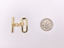 Load image into Gallery viewer, Real Gold 18K and Platinum Plated Oval Toggle Over Copper 10 SETS