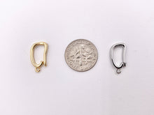 Load image into Gallery viewer, Bails for Pendants in 18K Gold or Silver plating Dainty Snap Open Bails 10 PCS