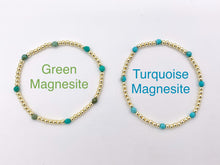 Cargar imagen en el visor de la galería, 18K Gold Plated Hematite + Assorted Stones Dainty Stretchy Bracelet 1 piece