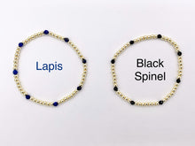 Cargar imagen en el visor de la galería, 18K Gold Plated Hematite + Assorted Stones Dainty Stretchy Bracelet 1 piece