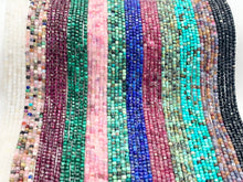 Load image into Gallery viewer, 2mm Assorted High Quality Stone Hand Cut Faceted Cube Beads 13 Different Natural Stone Beads 15" Strand