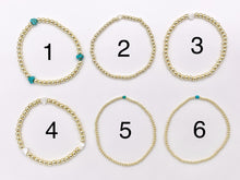 Cargar imagen en el visor de la galería, 18K Gold Plated Hematite Magnesite/ Howlite/ Shell Dainty Stretchy Bracelet 1 piece