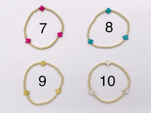 Cargar imagen en el visor de la galería, 18K Gold Plated Hematite Magnesite/ Howlite/ Shell Dainty Stretchy Bracelet 1 piece