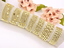 Cargar imagen en el visor de la galería, 18K Gold Plated Hematite Rice Shape Beaded Dainty Stretchy Bracelet 1 piece