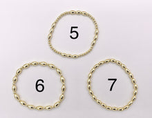 Cargar imagen en el visor de la galería, 18K Gold Plated Hematite Rice Shape Beaded Dainty Stretchy Bracelet 1 piece