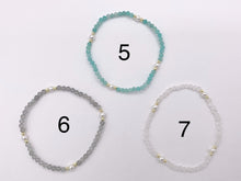Load image into Gallery viewer, Assorted Stones With Pearls Dainty Stackable Stretchy Bracelet 1 piece Black Spinel, Terahertz, African Turquoise, Magnesite And More