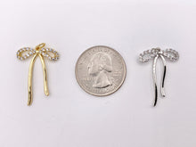 Load image into Gallery viewer, Cute CZ Pave Bowtie Pendant in 18K Gold/Platinum Plated Over Copper 8PCS