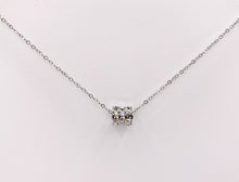 Cargar imagen en el visor de la galería, Delicate CZ Barrel Spacer Necklace Gold/Silver Plated Stainless Steel Dainty Flexible Minimalist Finished Necklace 16" with Extension Link