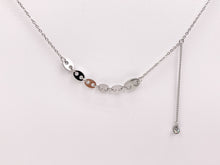 Cargar imagen en el visor de la galería, Delicate Coffee Bean Dangle CZ Pendant Necklace Gold/Silver Plated Stainless Steel Finished Necklace 16" with Extension Link