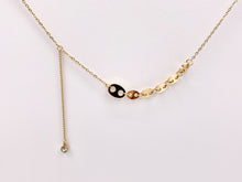 Cargar imagen en el visor de la galería, Delicate Coffee Bean Dangle CZ Pendant Necklace Gold/Silver Plated Stainless Steel Finished Necklace 16" with Extension Link