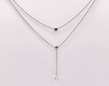 Load image into Gallery viewer, Delicate 2 Layer Dangle Necklace Gold/Silver Plated Stainless Steel Dainty Flexible Minimalist Finished Necklace 16" with Extension Link