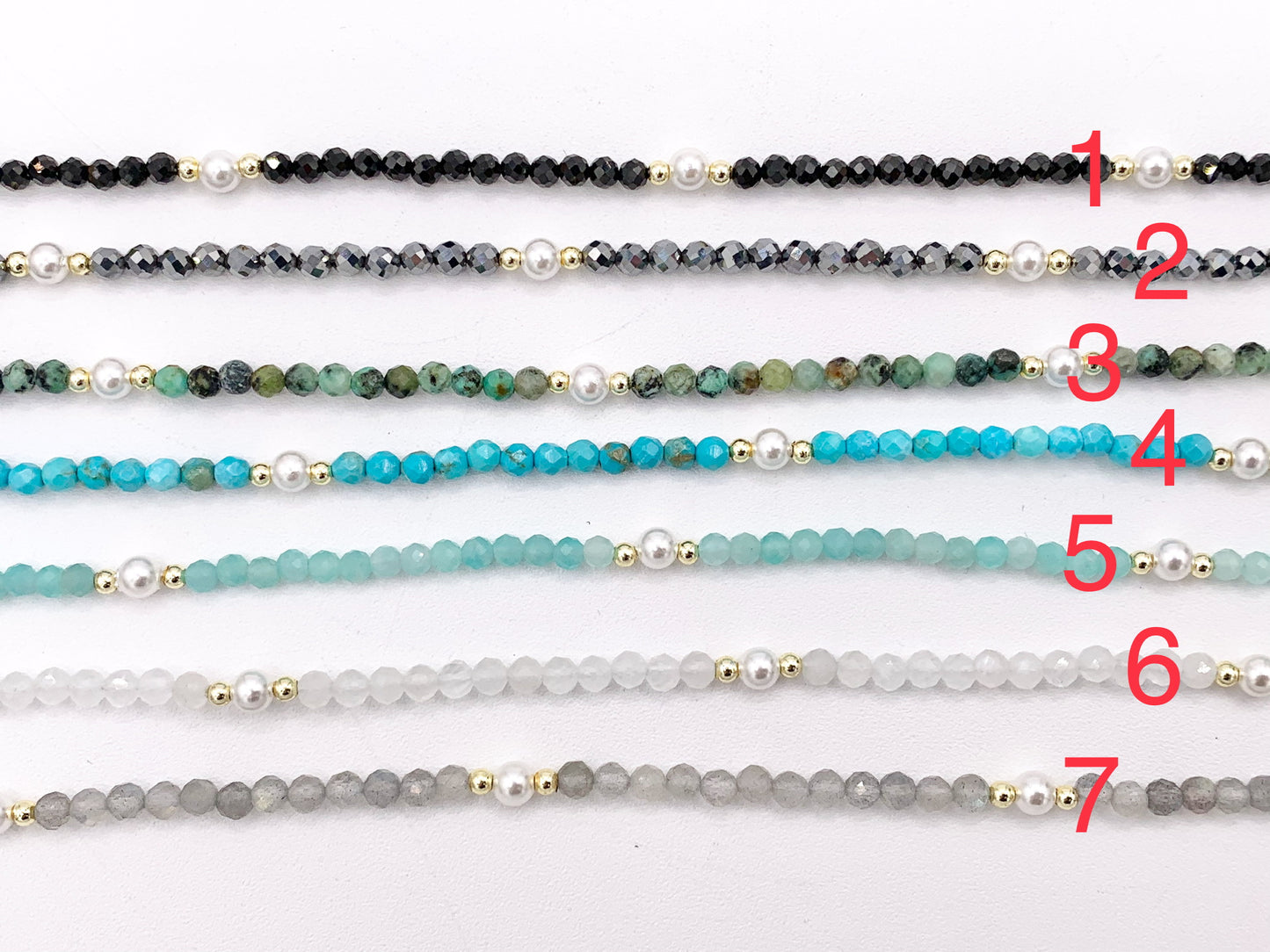 Delicate Assorted Stone Chokers 18K Gold Plated Hematite With Pearls Cute Choker Finished Necklace