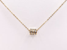 Cargar imagen en el visor de la galería, Delicate CZ Barrel Spacer Necklace Gold/Silver Plated Stainless Steel Dainty Flexible Minimalist Finished Necklace 16" with Extension Link