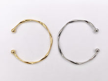 Cargar imagen en el visor de la galería, Thin Minimalist Twisted Bracelet Cuffs in Real Gold/Platinum 18K Plated Copper 4PCS