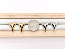 Load image into Gallery viewer, Cute Puffy Heart Earring Stud in Real 18K Gold and Silver Plated Over Copper 5 PAIRS
