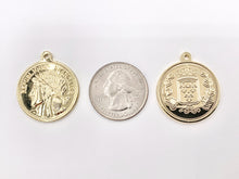 Cargar imagen en el visor de la galería, 25mm Republique Francaise Token Coin Pendant in 18K Gold plated Copper 8 PCS