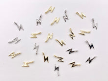 Cargar imagen en el visor de la galería, Dainty Cute Lightning Bolt Charms in Real Gold/Silver 18K Plated Over Brass 30 PCS