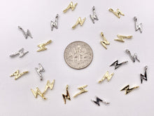 Cargar imagen en el visor de la galería, Dainty Cute Lightning Bolt Charms in Real Gold/Silver 18K Plated Over Brass 30 PCS