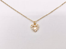 Load image into Gallery viewer, Tiny Mother of Pearl CZ Pave Heart Charm in Real Gold Plated 18K Over Copper 10 PCS