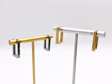 Load image into Gallery viewer, Stainless Steel Rectangle Earrings Huggies in 18K Gold/Silver plated Stainless Steel 3 PAIRS