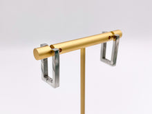 Load image into Gallery viewer, Stainless Steel Rectangle Earrings Huggies in 18K Gold/Silver plated Stainless Steel 3 PAIRS