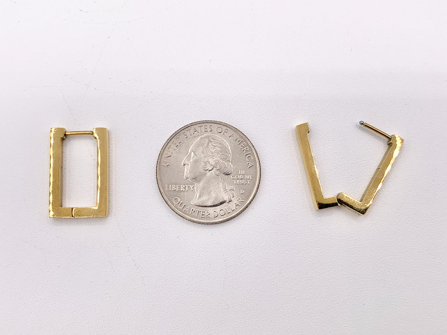 Stainless Steel Rectangle Earrings Huggies in 18K Gold/Silver plated Stainless Steel 3 PAIRS