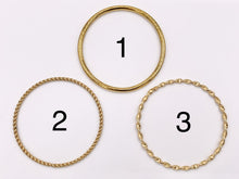 Load image into Gallery viewer, 8 " Stainless Steel Round Plain and Twisted Roped Close Bangles in 18K Gold plated Stainless Steel