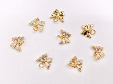 Cargar imagen en el visor de la galería, Enamel & CZ Pave Butterfly Pendant Charm in Real Gold 18K Plated Over Copper 10 PCS