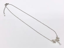 Cargar imagen en el visor de la galería, Delicate Bow Tie Dangle Necklace Silver Plated Stainless Steel Dainty Flexible Minimalist Finished Necklace 16" with Extension Link 1 PC