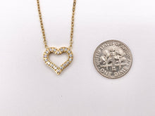 Cargar imagen en el visor de la galería, Delicate CZ Pave Heart Necklace Gold Plated Stainless Steel Dainty Flexible Minimalist Finished Necklace 16" with Extension Link 1PC