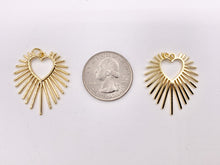 Load image into Gallery viewer, Large Heart Blast Pendant Charm in Real Gold 18K Plated Over Stainless Steel 8 PCS