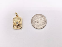 Cargar imagen en el visor de la galería, Charming Starburst Rectangle Tag Charms with CZ Pave in 18K Gold plated Stainless Steel 10PCS