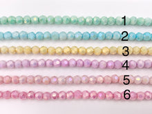 Load image into Gallery viewer, 4mm High Quality Opaque Crystal Round Faceted 32 Cut Extra Shiny Crystal Beads 1 Strand 15" Available in 6 Colors