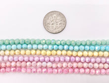 Load image into Gallery viewer, 4mm High Quality Opaque Crystal Round Faceted 32 Cut Extra Shiny Crystal Beads 1 Strand 15" Available in 6 Colors