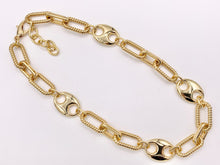 Load image into Gallery viewer, Chunky Paperclip + Coffee Bean Necklace Gold/Silver Plated Copper Finished Necklace 17" with 2" Extension Link 1PC