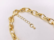 Load image into Gallery viewer, Chunky Oval Links Necklace Gold/Platinum Plated Copper Finished Necklace 17" with 2" Extension Link 3 PCS