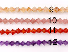 Load image into Gallery viewer, 8mm Bicone Shape Hand Cut Gemstone Beads Tiger's Eye/Amazonite/Lapis/Black Onyx/Blue Calcite/Quartz/Citrine/Carnelian and More Stones 15"