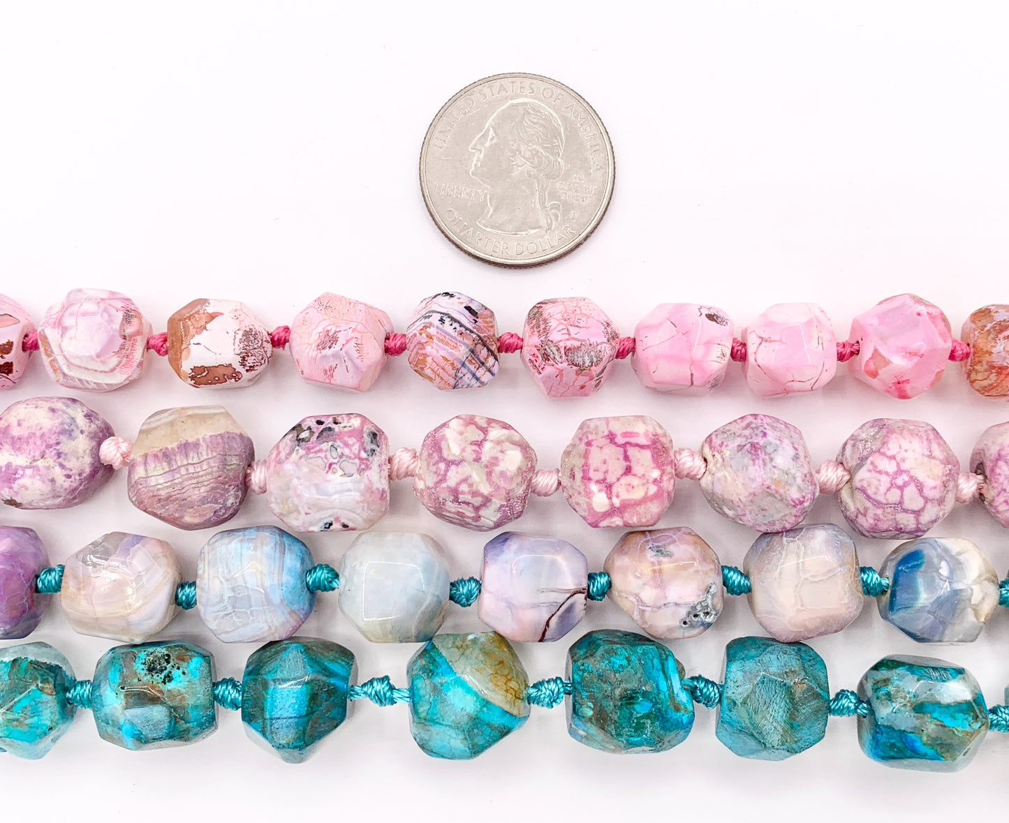 Colorful Dyed Natural Agate Faceted Nugget Beads 16"-17" (Size Vary Each Beads!!!)