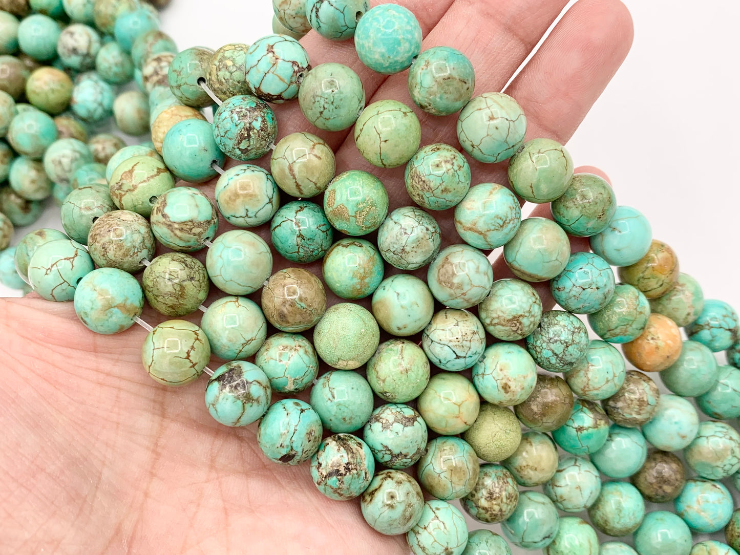 Natural Magnesite Blueish Green Color Smooth Round Beads 3mm 6mm 8mm 10mm 1 Strand