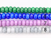 Cargar imagen en el visor de la galería, 6x10mm Beautiful Dyed Jade Smooth Rondelle Beads | Multicolor Dyed Jade Imitation Stone Beads Around 15" | Price Per Strand