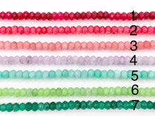 Load image into Gallery viewer, 5x8mm Beautiful Dyed Jade Faceted Rondelle Beads | Multicolor Dyed Jade Imitation Stone Beads Around 14-15" | Price Per Strand